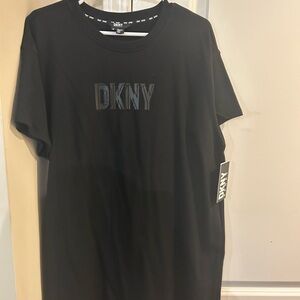 DKNY Black Short-Sleeve Logo T-Shirt Dress or Swim Coverup.
